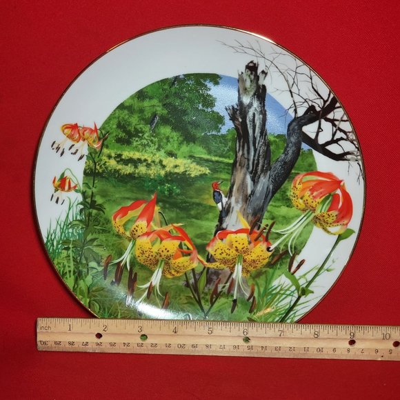 VTG Decorative Plate Royal Windsor Regal Lily Wildflowers of the South Gold Trim - Picture 10 of 12